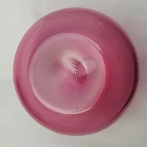 Pilgrim Glass Cranberry Squat Vase - Picture 3 of 14